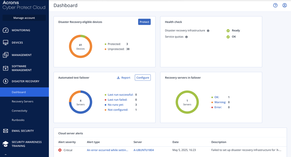 Disaster Recovery to Microsoft Azure